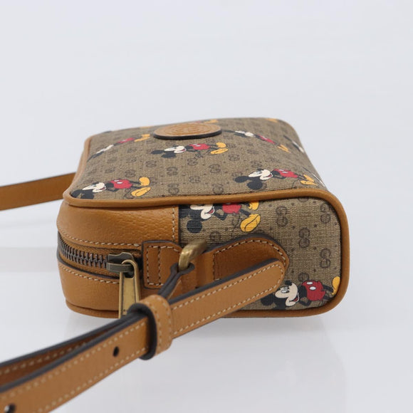 GUCCI MicroGG Disney Mickey Mouse Shoulder Bag PVC Beige 602536 Auth BA16497M