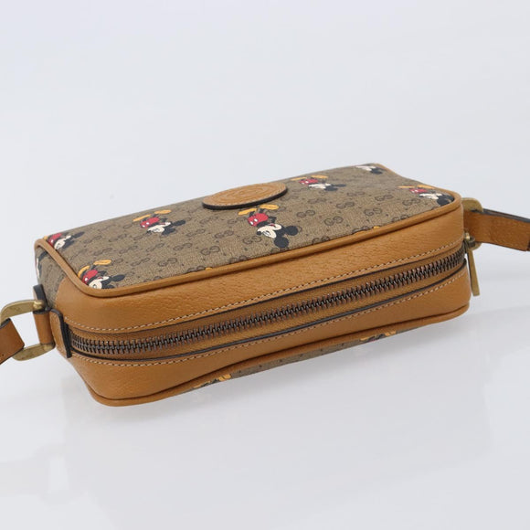 GUCCI MicroGG Disney Mickey Mouse Shoulder Bag PVC Beige 602536 Auth BA16497M