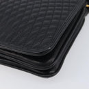 Bally Chain Shoulder Bag Leather Black Gold Tone Auth BA16503-9