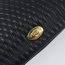 Bally Chain Shoulder Bag Leather Black Gold Tone Auth BA16503-18