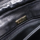 Bally Chain Shoulder Bag Leather Black Gold Tone Auth BA16503-11
