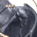 Bally Chain Shoulder Bag Leather Black Gold Tone Auth BA16503-19