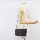 Bally Chain Shoulder Bag Leather Black Gold Tone Auth BA16503-24
