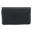 Bally Chain Shoulder Bag Leather Black Gold Tone Auth BA16503-2
