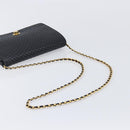 Bally Chain Shoulder Bag Leather Black Gold Tone Auth BA16503-7