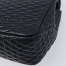 Bally Chain Shoulder Bag Leather Navy Gold Tone Auth BA16506-12
