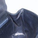 Bally Chain Shoulder Bag Leather Navy Gold Tone Auth BA16506-20