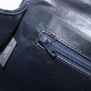 Bally Chain Shoulder Bag Leather Navy Gold Tone Auth BA16506-22