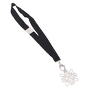 CHANEL Neck Strap Metal Black Silver CC Auth BA16508V-1