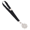 CHANEL Neck Strap Metal Black Silver CC Auth BA16508V-10