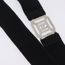 CHANEL Neck Strap Metal Black Silver CC Auth BA16508V-15
