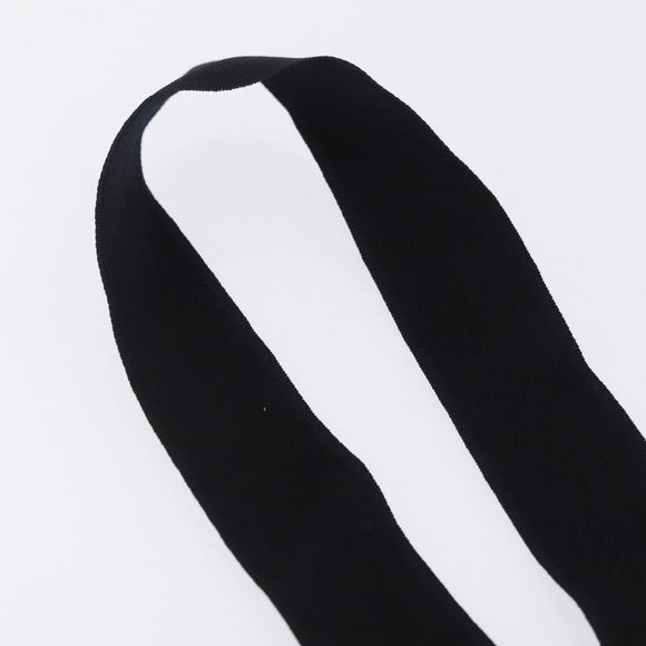 CHANEL Neck Strap Metal Black Silver CC Auth BA16508V