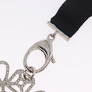 CHANEL Neck Strap Metal Black Silver CC Auth BA16508V-4