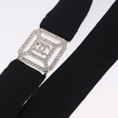 CHANEL Neck Strap Metal Black Silver CC Auth BA16508V-7