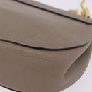 Chloe Chain Drew Shoulder Bag Leather Beige Gold Tone Auth BA16509-13