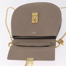 Chloe Chain Drew Shoulder Bag Leather Beige Gold Tone Auth BA16509-15