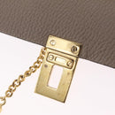 Chloe Chain Drew Shoulder Bag Leather Beige Gold Tone Auth BA16509-16