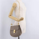 Chloe Chain Drew Shoulder Bag Leather Beige Gold Tone Auth BA16509-24
