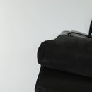 Christian Dior Trotter Canvas Hand Bag Black Gold Auth BA1651-9