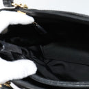 Christian Dior Trotter Canvas Hand Bag Black Gold Auth BA1651-19