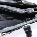 Christian Dior Trotter Canvas Hand Bag Black Gold Auth BA1651-21