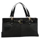 Christian Dior Trotter Canvas Hand Bag Black Gold Auth BA1651-13