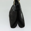 Christian Dior Trotter Canvas Hand Bag Black Gold Auth BA1651-3