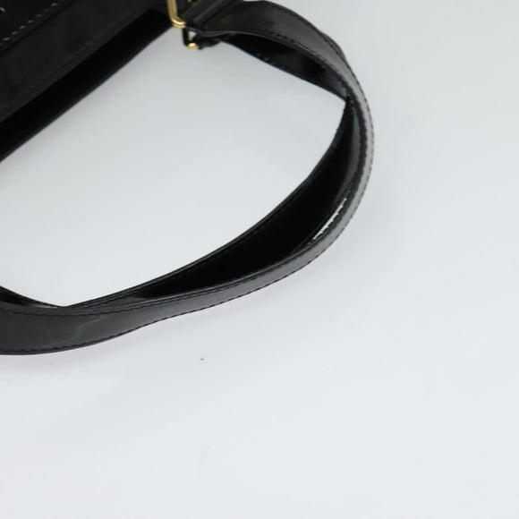 Christian Dior Trotter Canvas Hand Bag Black Gold Auth BA1651