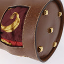 Salvatore Ferragamo Shoulder Bag Silk Red Brown Auth BA16513A-16