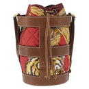 Salvatore Ferragamo Shoulder Bag Silk Red Brown Auth BA16513A-2