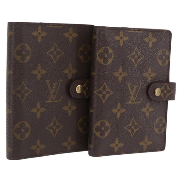 LOUIS VUITTON Monogram Agenda PM Day Planner Cover 2 Set LV Auth BA16515