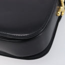 CELINE Shoulder Bag Leather Black Gold Tone Auth BA16528A-13
