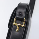 CELINE Shoulder Bag Leather Black Gold Tone Auth BA16528A-15