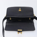 CELINE Shoulder Bag Leather Black Gold Tone Auth BA16528A-17