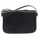CELINE Shoulder Bag Leather Black Gold Tone Auth BA16528A-3