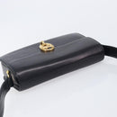 CELINE Shoulder Bag Leather Black Gold Tone Auth BA16528A-6
