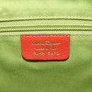 Salvatore Ferragamo Gancini Tote Bag Satin White Gold Tone Auth BA16529-21