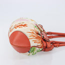 Salvatore Ferragamo Gancini Tote Bag Satin White Gold Tone Auth BA16529-5