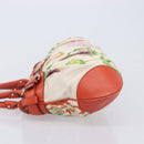 Salvatore Ferragamo Gancini Tote Bag Satin White Gold Tone Auth BA16529-6