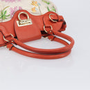 Salvatore Ferragamo Gancini Tote Bag Satin White Gold Tone Auth BA16529-8