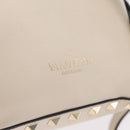 Valentino Rock Studs Backpack Leather Ivory Gold Tone Auth BA16533-16
