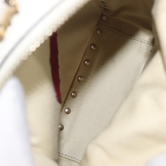 Valentino Rock Studs Backpack Leather Ivory Gold Tone Auth BA16533