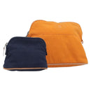 HERMES Bolide Pouch Canvas 2 Set Black Orange Auth BA16534-1