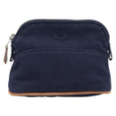 HERMES Bolide Pouch Canvas 2 Set Black Orange Auth BA16534-2