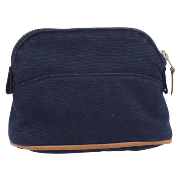 HERMES Bolide Pouch Canvas 2 Set Black Orange Auth BA16534