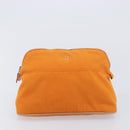 HERMES Bolide Pouch Canvas 2 Set Black Orange Auth BA16534-9
