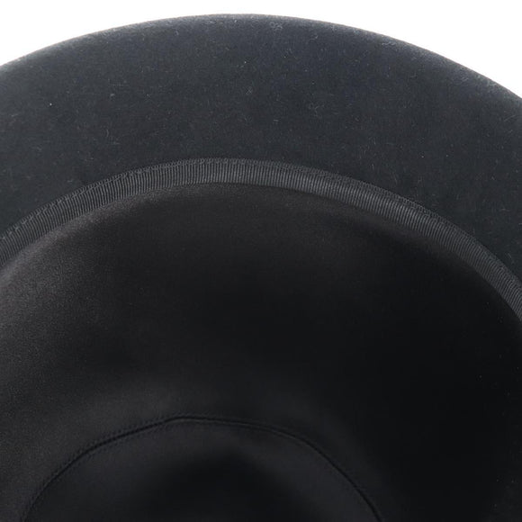 Christian Dior Hat Wool Black Gold Tone Auth BA16536M