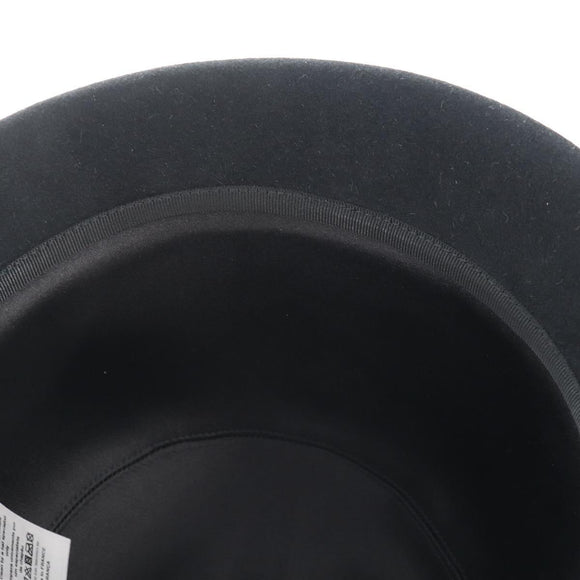 Christian Dior Hat Wool Black Gold Tone Auth BA16536M