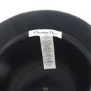 Christian Dior Hat Wool Black Gold Tone Auth BA16536M-13
