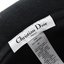 Christian Dior Hat Wool Black Gold Tone Auth BA16536M-14